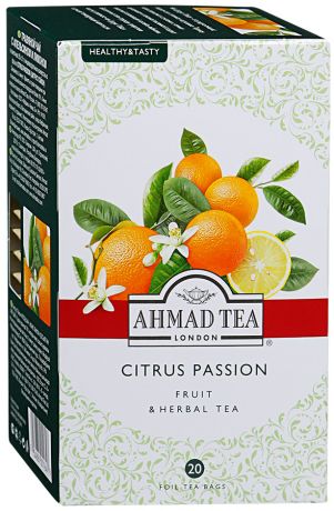 Чай Ahmad Tea травяной с апельсином и лимоном 20 пакетиков по 2 г