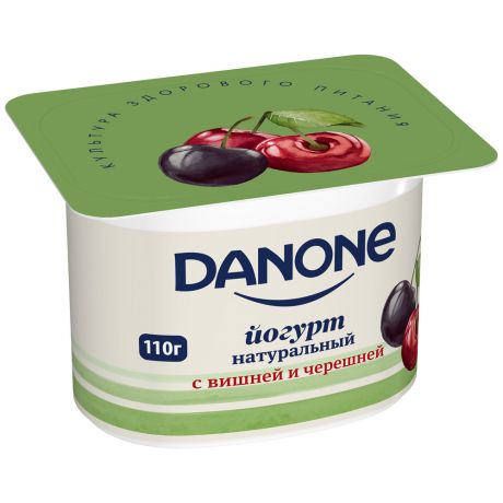 Йогурт Danone густой с вишней и черешней 2.9% 110 г