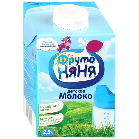 Молоко ФрутоНяня ультрапастеризованное с 3 лет 2.5% 500 мл
