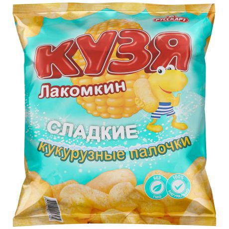 Кукурузные палочки Кузя Лакомкин сладкие, 85г