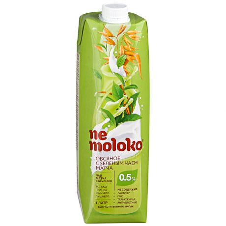 Напиток овсяный Nemoloko с зелёным чаем матча 1 л