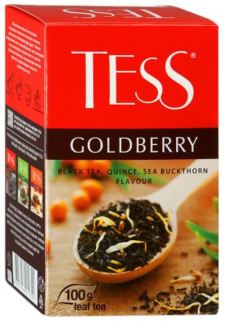 Чай Tess Goldberry черный листовой с айвой и ароматом облепихи 100 г