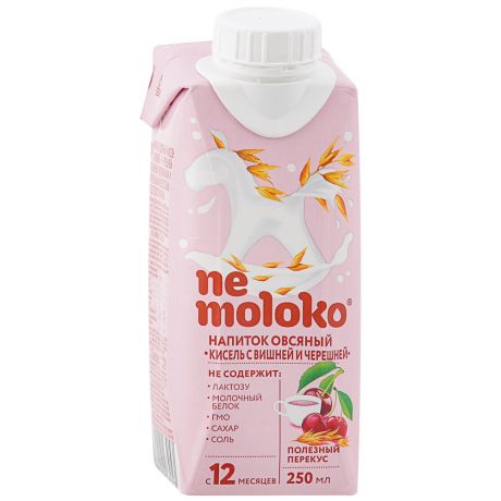 Напиток овсяный Nemoloko кисель с вишней и черешней без сахара с 12 месяцев 250 мл