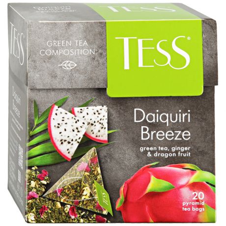 Чай Tess Daiquiri Breeze зеленый с ароматом фрукта дракона 20 пирамидок по 1.8 г