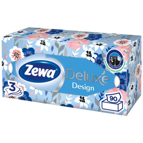 Салфетки бумажные 3-слойные Zewa Deluxe (90 штук)