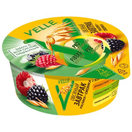 Продукт Velle Овсяный завтрак малина-ежевика 0.5% 175 г