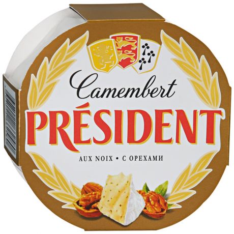 Сыр мягкий President с белой плесенью с орехами Камамбер 45% 125 г