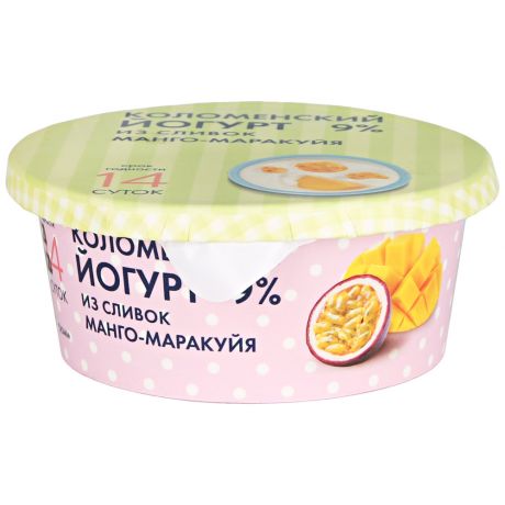 Йогурт из сливок Коломенское молоко манго-маракуйя 9% 125 г