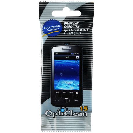 Влажные салфетки для мобильных телефонов Opti Clean 15 штук