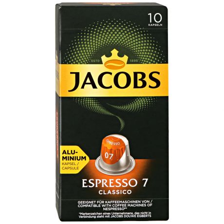 Капсулы Jacobs Espresso 7 Classico молотый 10 штук по 5.2 г