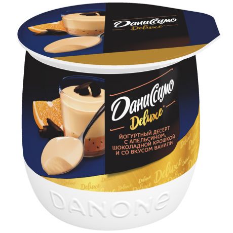 Десерт Даниссимо йогуртовый термостатный с апельсином шоколадной крошкой и ванилью 4.6% 160 г