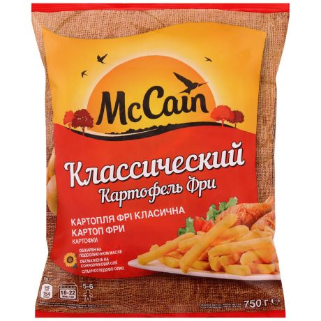 Картофель фри McCain Золотистый классический замороженный 750 г