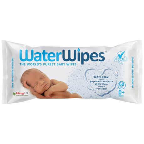 Влажные салфетки детские WaterWipes 60 штук