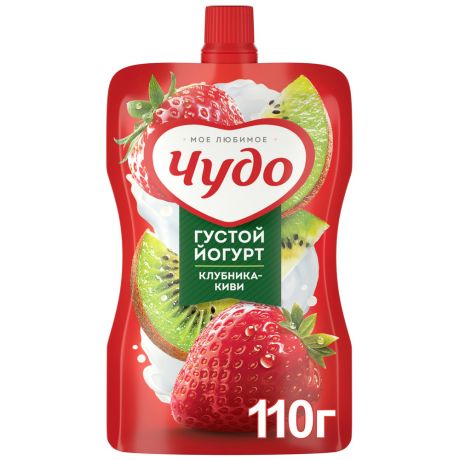 Йогурт Чудо фруктовый питьевой со вкусом клубники и киви 2.6% 110 г