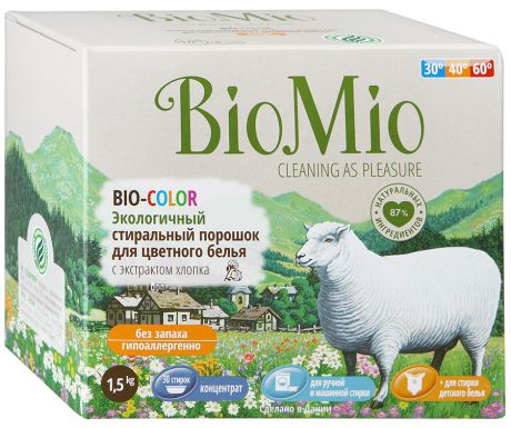 Стиральный порошок для цветного белья BioMio Bio-Color экологичный 1.5 кг