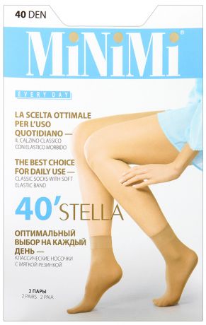 Носки женские MiNiMi Stella caramello 40 den 2 пары