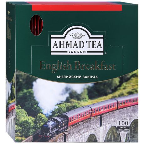 Чай Ahmad Tea English Breakfast черный листовой 100 пакетиков по 2 г
