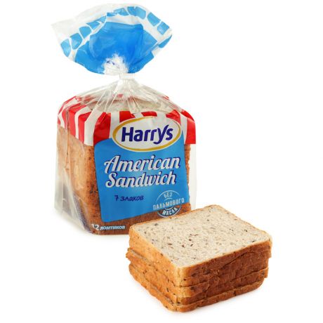 Хлеб Harry's American Sandwich Сандвичный 7 злаков 470г (12 ломтиков)