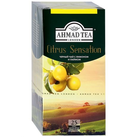 Чай Ahmad Tea Citrus Sensation черный мелкий с лимоном и лаймом 25 пакетиков по 1.8 г