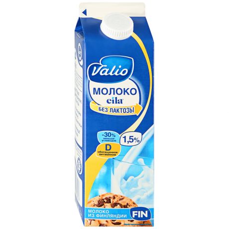 Молоко Valio Eila безлактозное ультрапастеризованное 1.5% 1 л