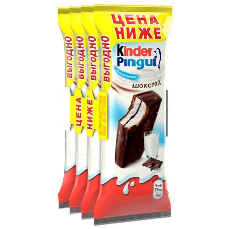 Пирожное Ferrero Kinder Pingui бисквитное шоколад 29.3% 4 штуки по 30 г