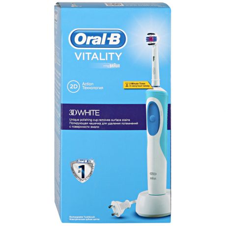 Зубная щетка Oral-B Vitality 3D White электрическая аккумуляторная