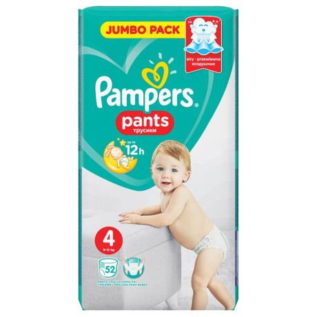 Подгузники-трусики Pampers Pants 4 (9-15 кг, 52 штуки)
