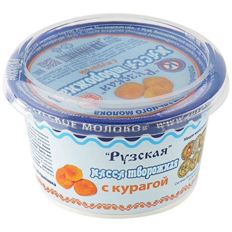 Масса творожная Рузское молоко Рузская с курагой 10% 175 г