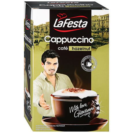 Напиток La Festa Cappuccino кофейный порционный растворимый орех 10 пакетиков по 12.5 г