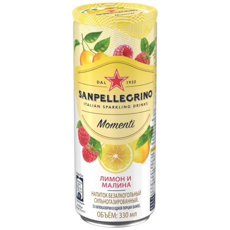 Напиток Sanpellegrino Momenti Лимон и Малина газированный сокосодержащий 330 мл