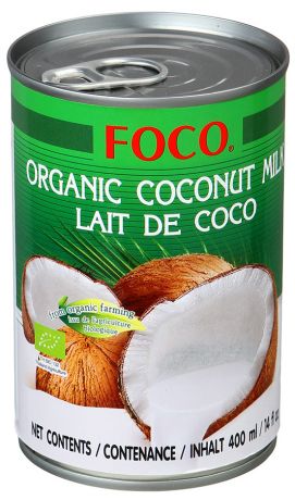 Молоко Foco кокосовое органическое 10-12% 400 мл