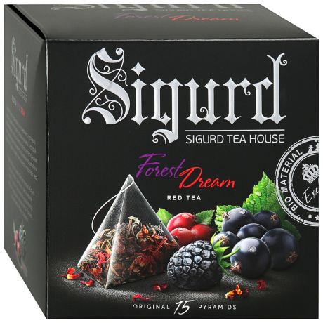 Напиток Sigurd Forest dream чайный с ароматом малины и черной смородины 15 пирамидок по 2 г