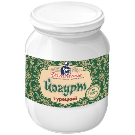 Йогурт Долголетие Турецкий кисломолочный 3.6-4.2% 500 г