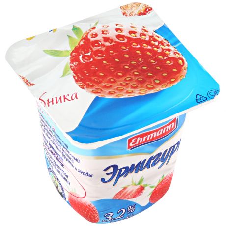 Йогурт Эрмигурт молочный с клубникой 3.2% 100 г