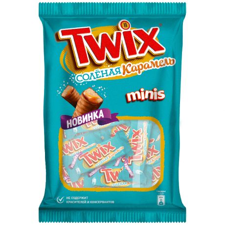 Конфеты шоколадные Twix minis соленая карамель 184 г