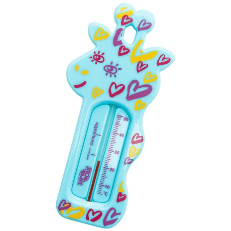 Индикатор температуры воды для ванны ПоМа Жираф голубой