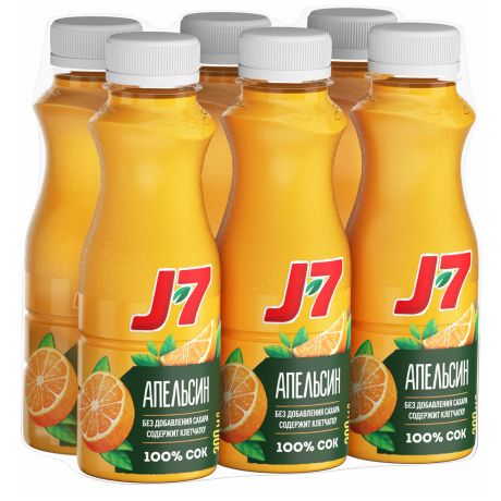 Сок J7 Апельсин с мякотью 6 штук по 300 мл