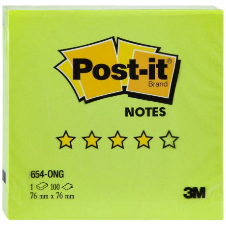 Стикеры Post-it Весна 76x76 мм салатовые неоновые (1 блок-100 листов)