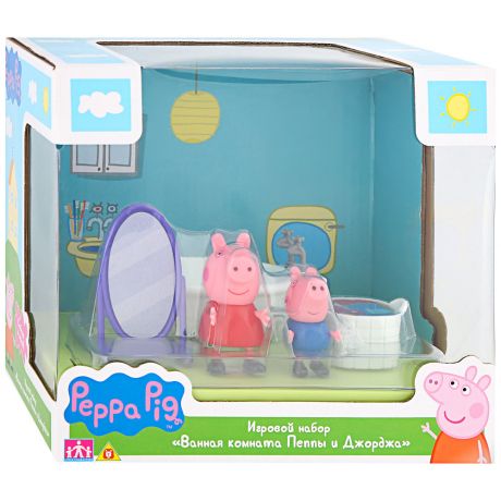 Игровой набор Свинка Пеппа Ванная комната Пеппы и Джорджа (8 предметов)