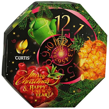 Чай Curtis Fantasy Garden Happy New Year Ассорти черный/зеленый листовой 8 вкусов по 5 пирамидок