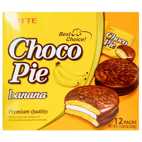 Пирожное Lotte Confectionery Choco Pie Banana 336 г