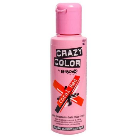 Краситель прямого действия Crazy Color Semi-Permanent Hair Color Cream Coral Red 57, 100 мл