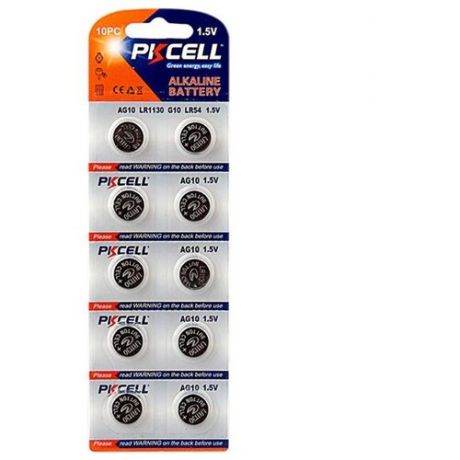 Батарейка PKCELL Super Akaline Button Cell AG10 10 шт блистер