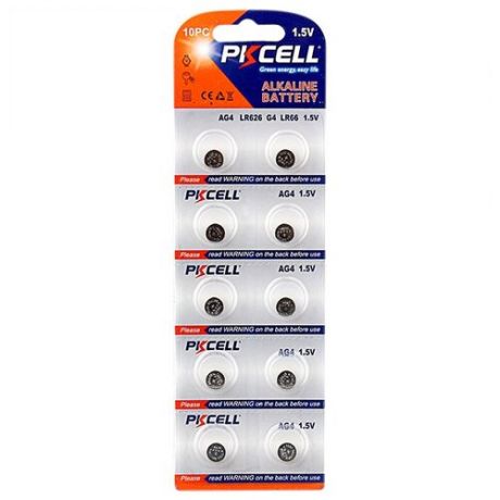 Батарейка PKCELL Super Akaline Button Cell AG4 10 шт блистер