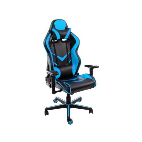 Компьютерное кресло Woodville Racer игровое, обивка: искусственная кожа, цвет: черный/голубой