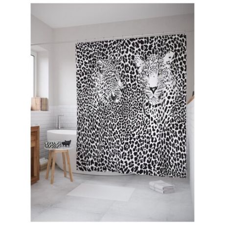 Штора для ванной JoyArty Завораживающие леопарды 180х200 (sc-14067)