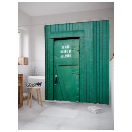 Штора для ванной JoyArty Зеленая дверь 180х200 (sc-19662)