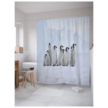 Штора для ванной JoyArty Пингвины в Арктике 180х200 (sc-11886)