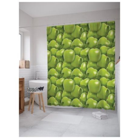 Штора для ванной JoyArty Зеленые яблоки 180х200 (sc-52715)