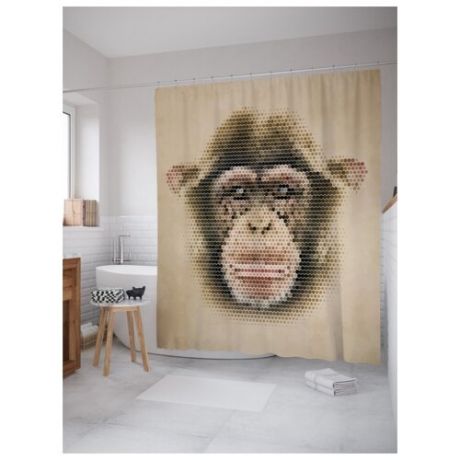Штора для ванной JoyArty Портрет обезьяны 180х200 (sc-18148)